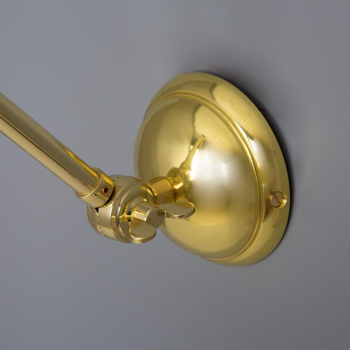 Mullan - Rebell Adjustable Arm Wall Light with Prismatic Glass Shade 30cm IP20 - Polished Brass Finish