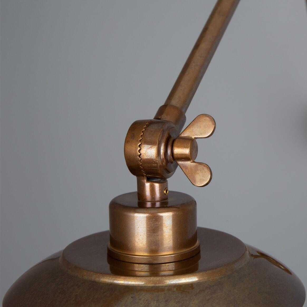 Mullan - Reznor Vintage Adjustable Arm Bare Bulb Picture Light 72cm IP20 - Antique Brass Finish