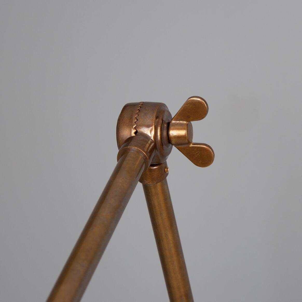 Mullan - Reznor Vintage Adjustable Arm Bare Bulb Picture Light 72cm IP20 - Antique Brass Finish
