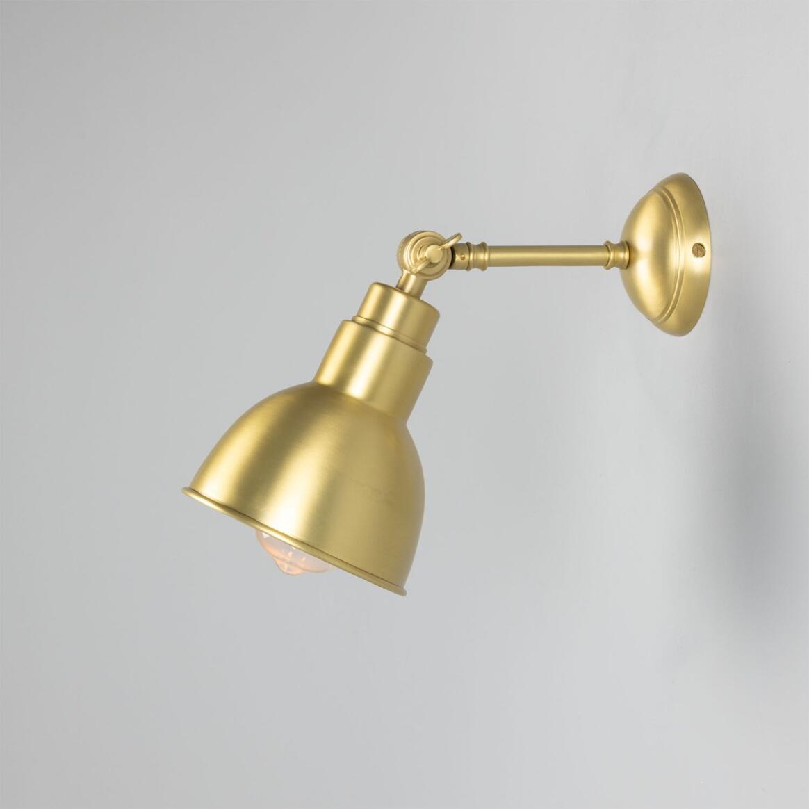 Mullan - Baku Vintage Adjustable Wall Light 15cm IP20 - Satin Brass Finish