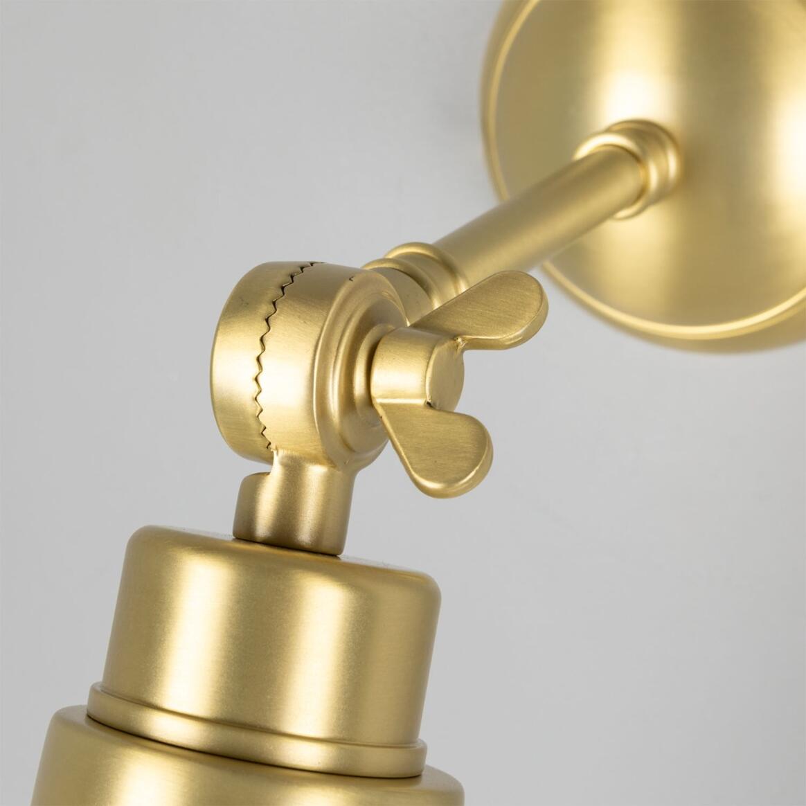 Mullan - Baku Vintage Adjustable Wall Light 15cm IP20 - Satin Brass Finish