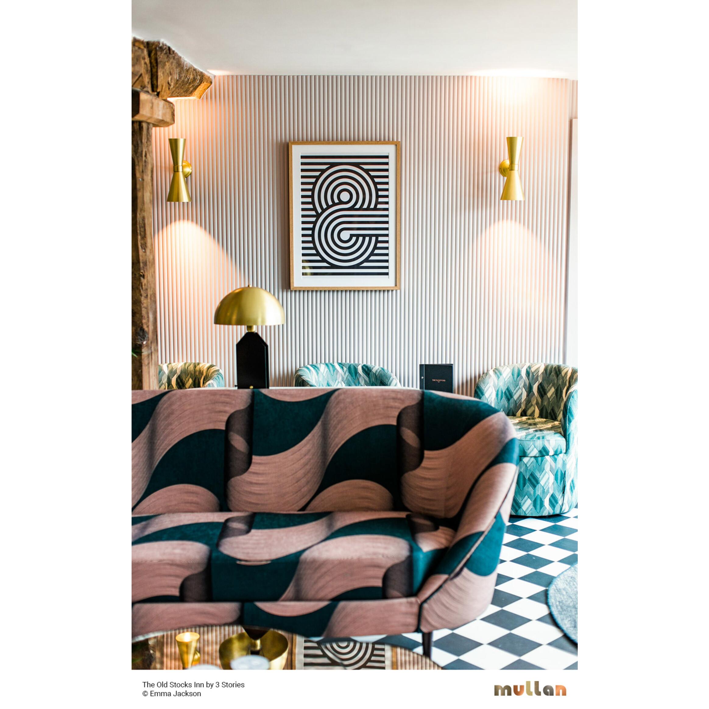 Mullan Pencil Brass Dome Table Lamp on Metal Stand - Satin Brass & Powder Coated Matte Black Finish