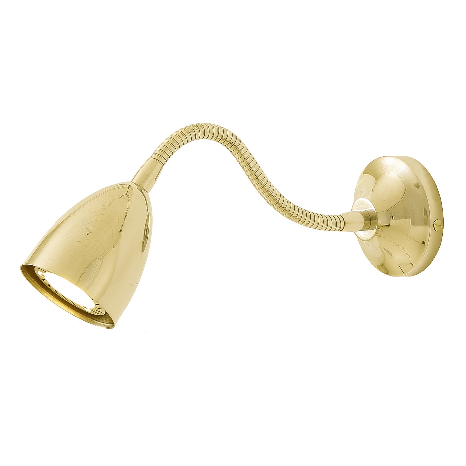 Mullan - Sydney Adjustable Brass Loft Wall Light 27cm IP20 - Polished Brass Finish