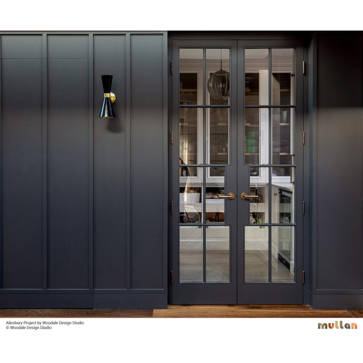 Mullan - Cairo Mid-Century Double Cone Brass Wall Light 23cm IP20 - Powder Coated Matte Black Polished Brass Finish