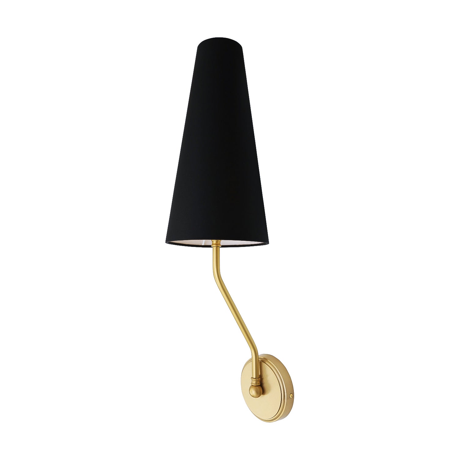 Mullan - Rhyl Modern Wall light with Fabric Shade 72cm IP20 - Satin Brass Finish