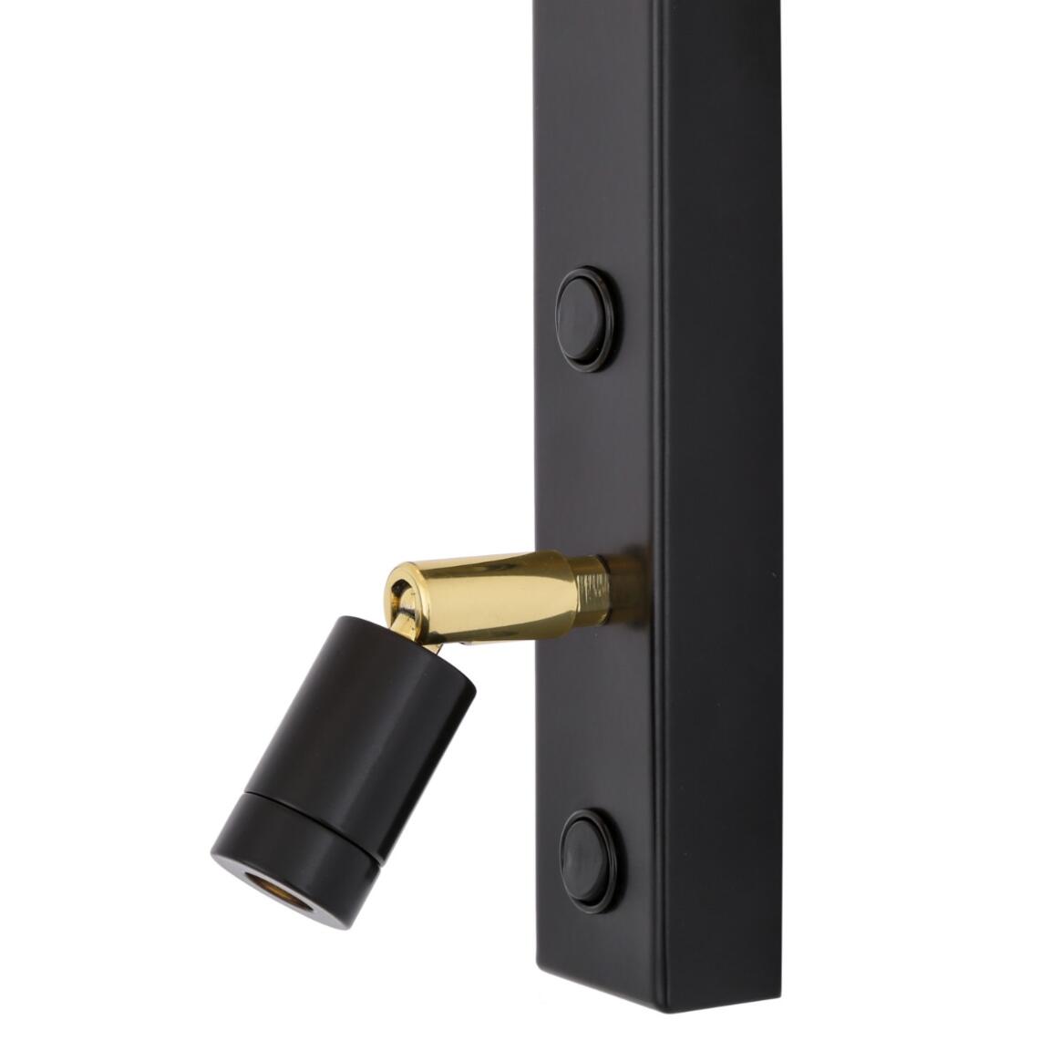 Mullan - Khumo Wall Light with Fabric Shade and Adjustable Reading Light - Powder Coated Matte Black Finish
