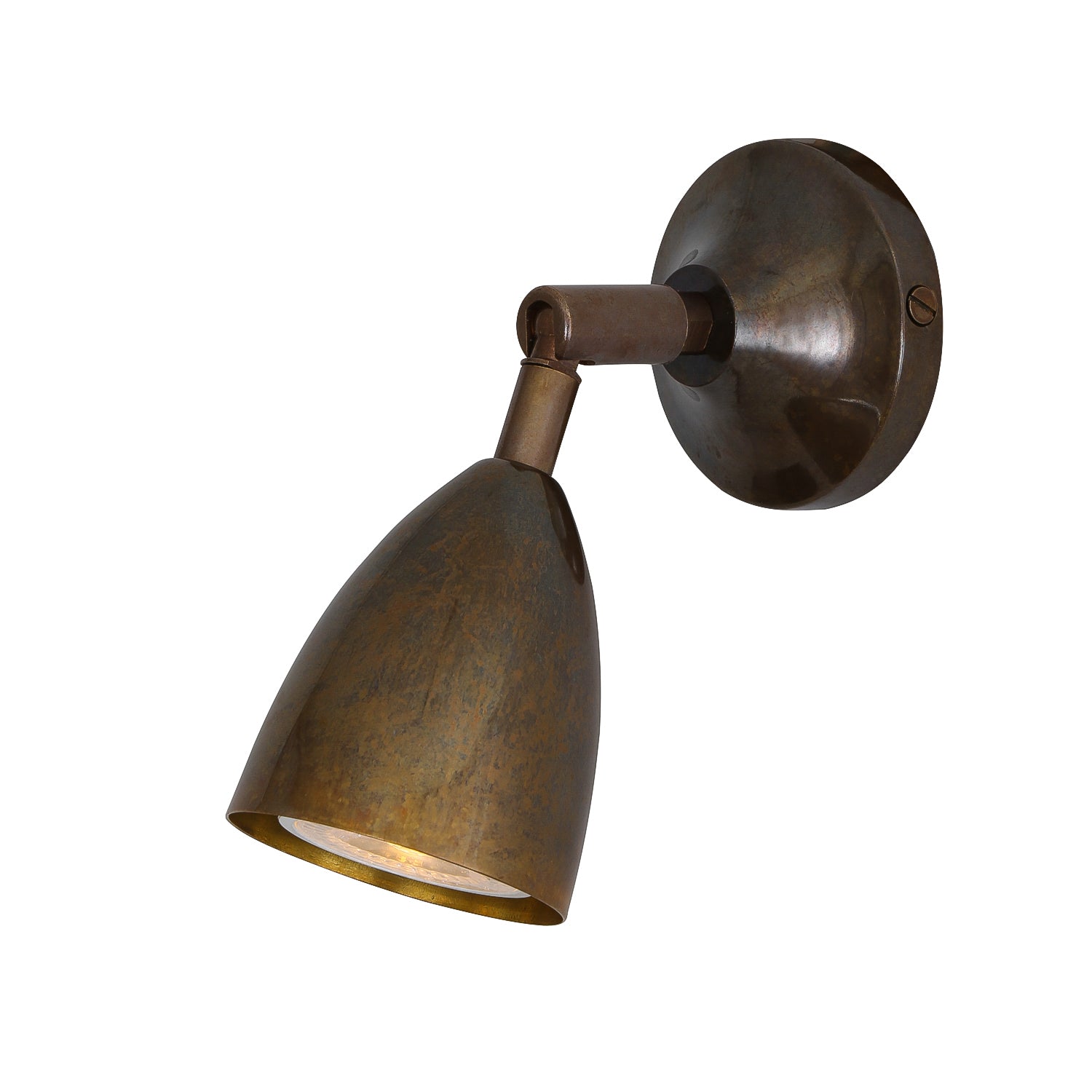 Mullan - Lainio Brass Vintage Wall Spotlight 8cm IP20 - Antique Brass Finish