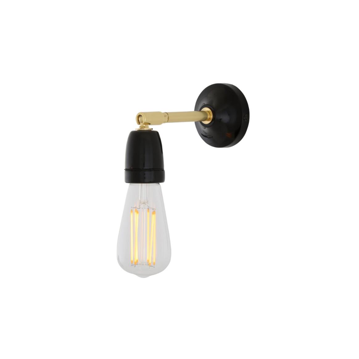 Mullan - Cabra Swivel Wall Light with Ceramic Lamp Holder - Black Finish