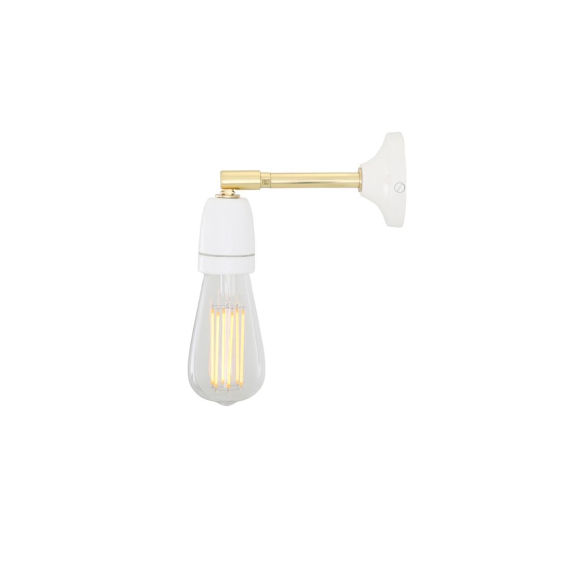 Mullan - Cabra Swivel Wall Light with Ceramic Lamp Holder - White Finish