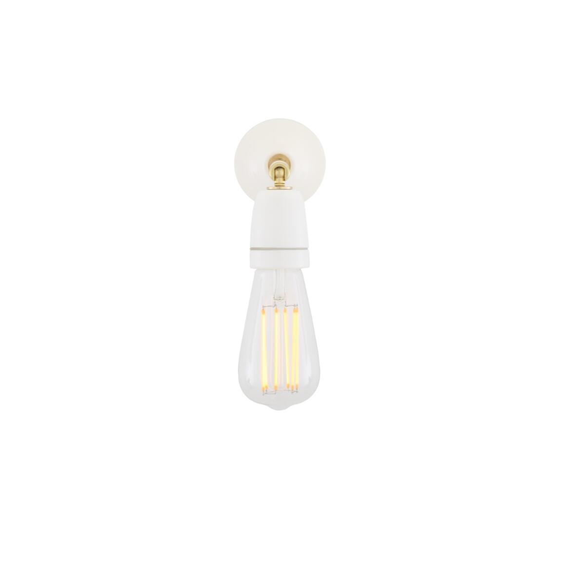 Mullan - Cabra Swivel Wall Light with Ceramic Lamp Holder - White Finish
