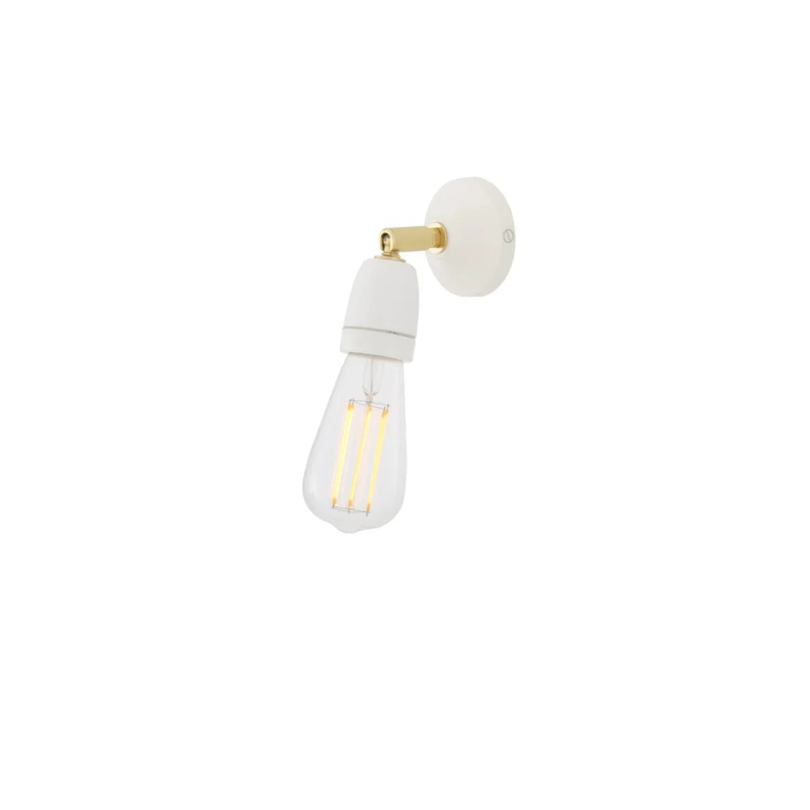Mullan - Caltra Small Swivel Wall Light with Ceramic Lamp Holder - White Finish