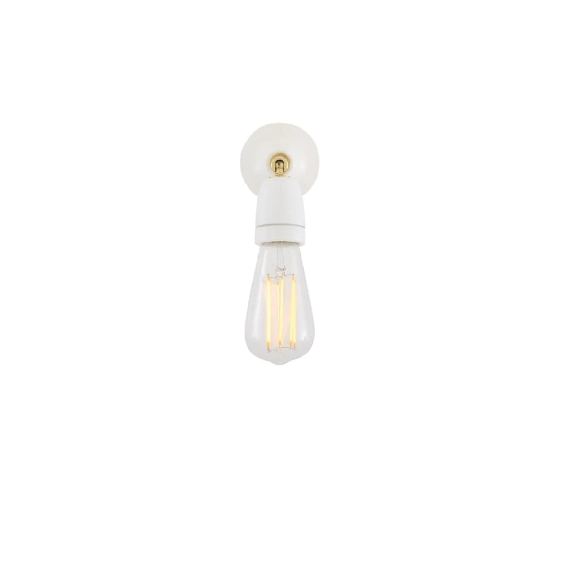 Mullan - Caltra Small Swivel Wall Light with Ceramic Lamp Holder - White Finish