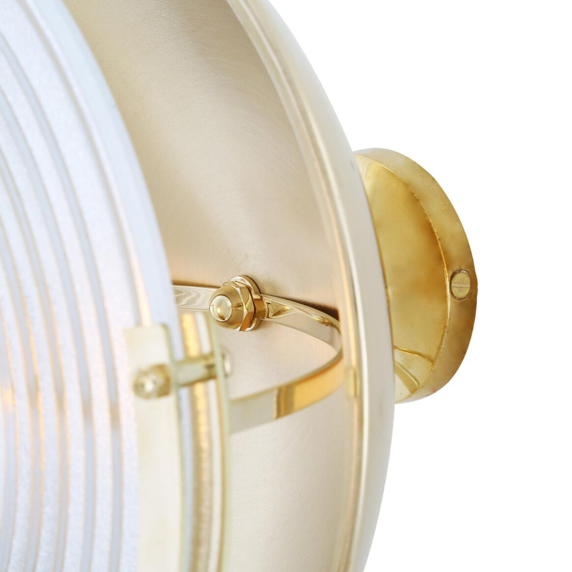 Mullan - Portland Prismatic Glass Dish Wall Light 27cm - Polished Brass Finish