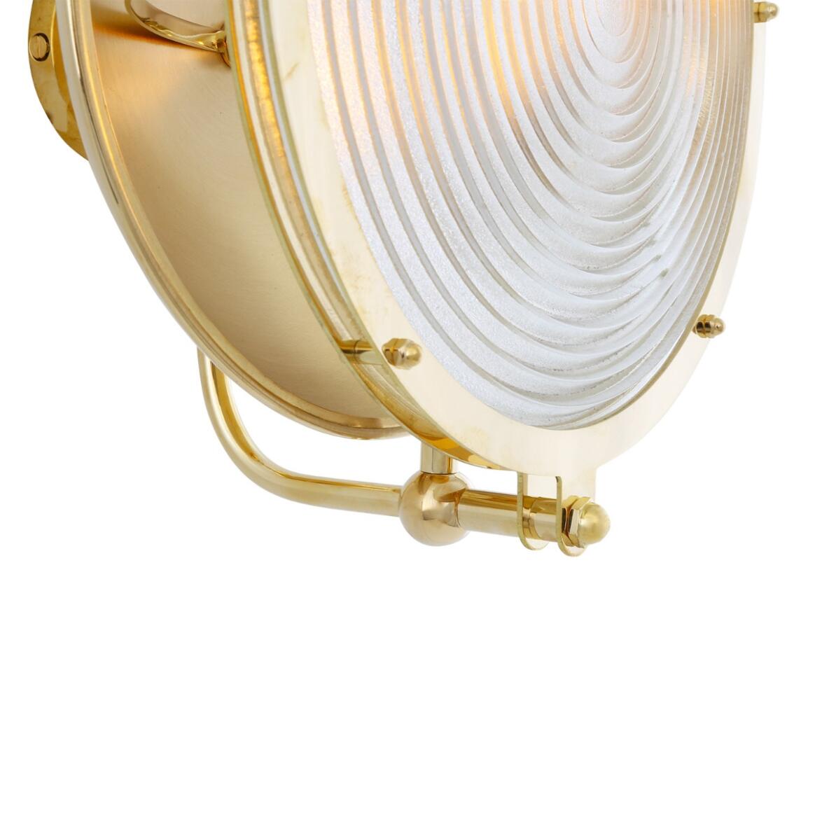 Mullan - Portland Prismatic Glass Dish Wall Light 27cm - Polished Brass Finish
