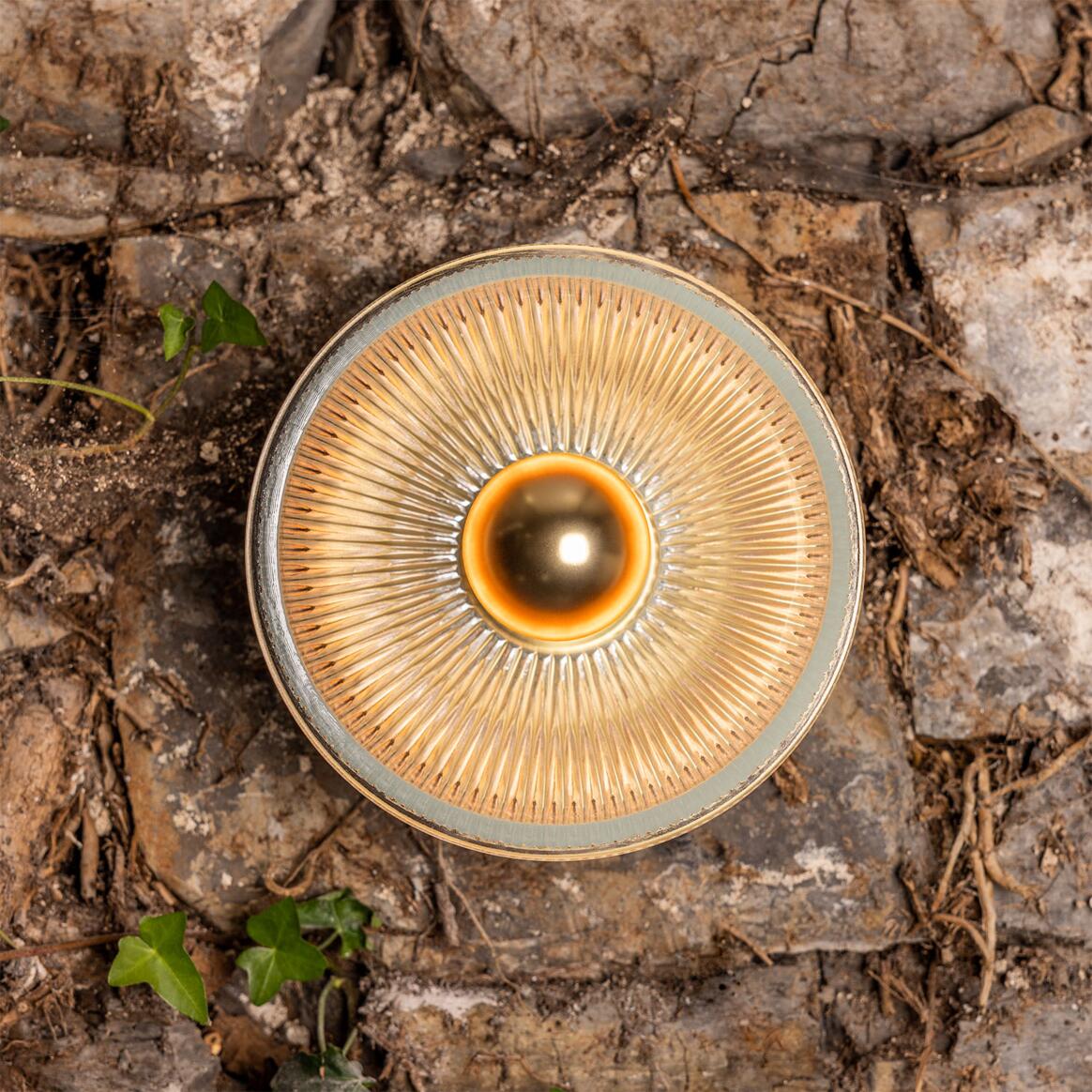 Mullan - Eclipse Prismatic Brass Glass Dish Wall Light 20cm IP20 - Satin Brass Finish