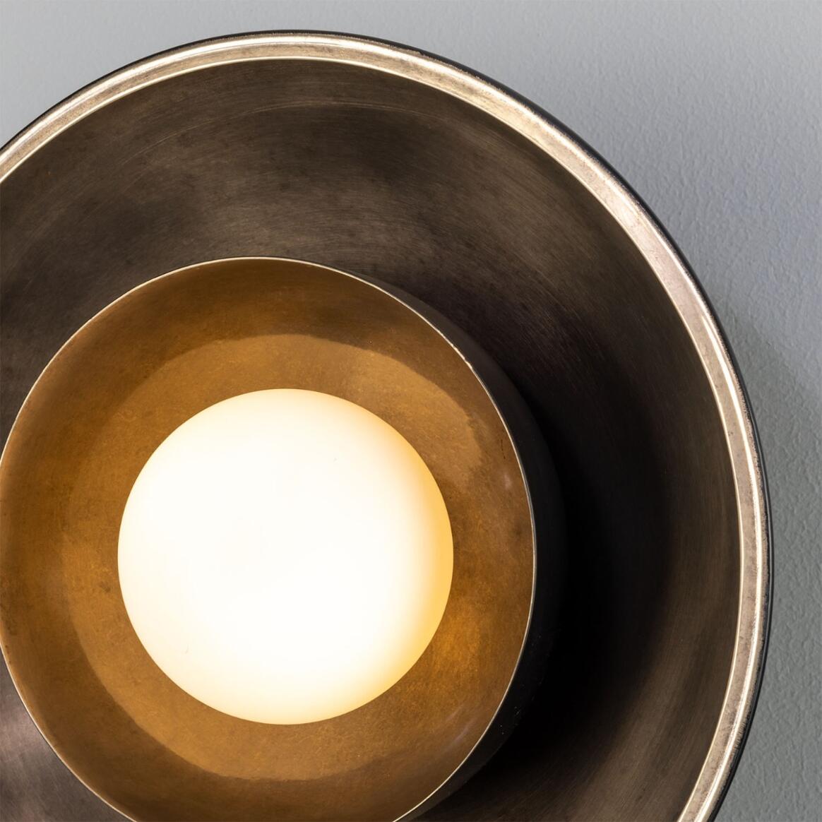 Mullan - Marrakesh Art Deco Wall Light 25cm IP20 - Antique Silver And Powder Coated Matte Black Finish