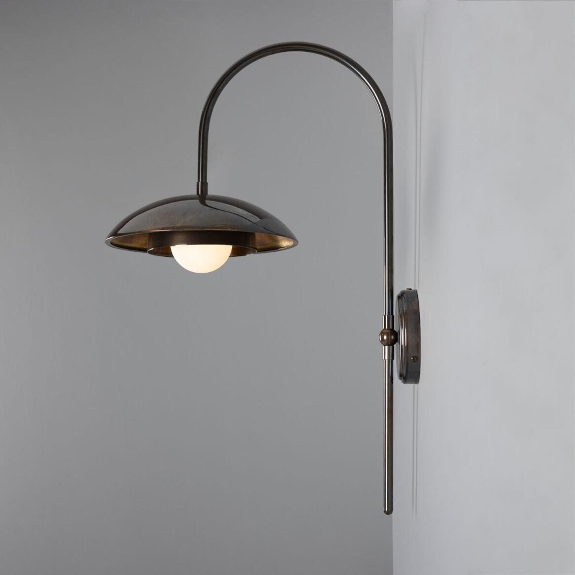 Mullan - Marrakesh Art Deco Arc Wall Light 60cm IP20 - Antique Brass Finish