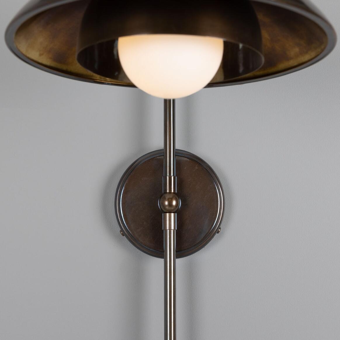 Mullan - Marrakesh Art Deco Arc Wall Light 60cm IP20 - Antique Brass Finish