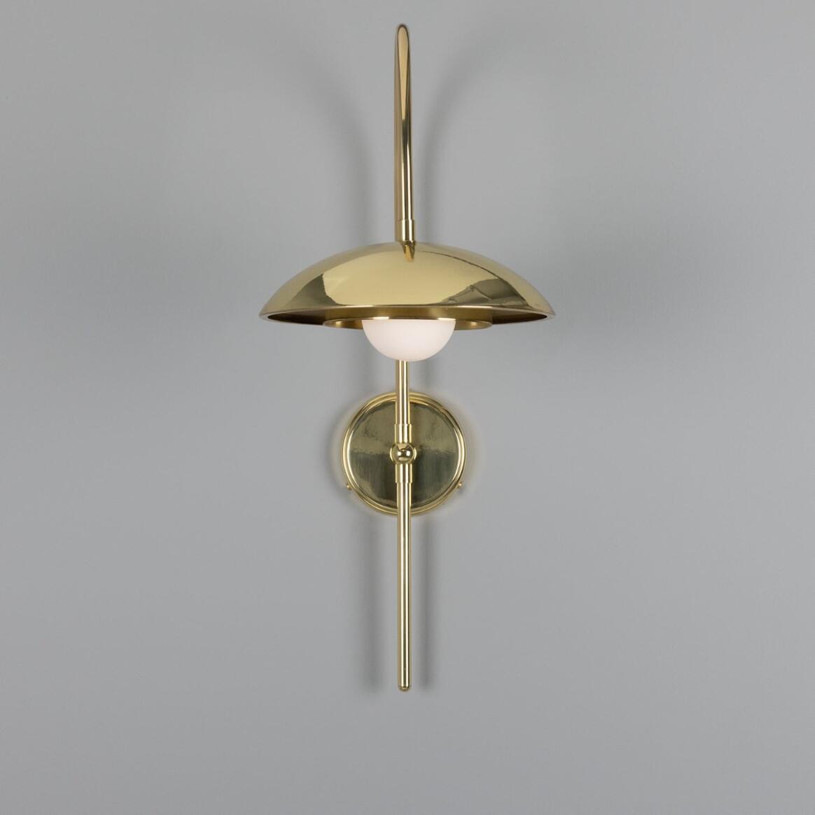 Mullan - Marrakesh Art Deco Arc Wall Light 60cm IP20 - Polished Brass Finish