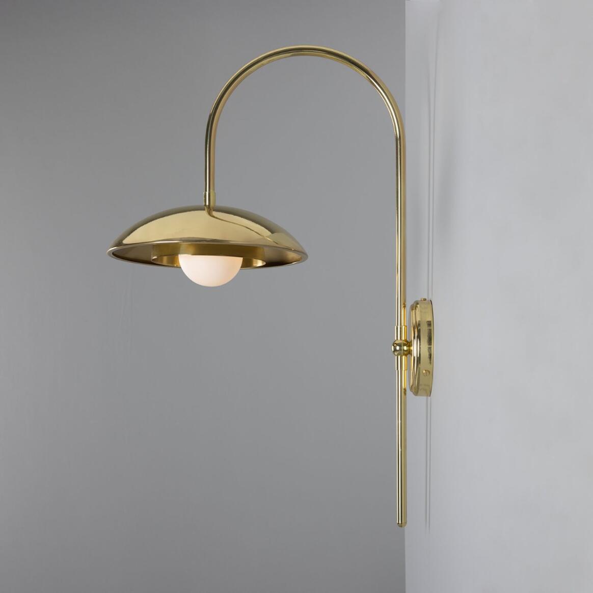 Mullan - Marrakesh Art Deco Arc Wall Light 60cm IP20 - Polished Brass Finish