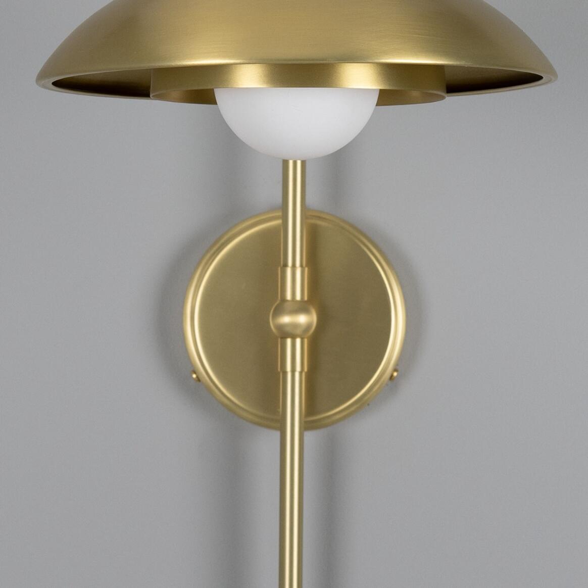 Mullan - Marrakesh Art Deco Arc Wall Light 60cm IP20 - Satin Brass Finish