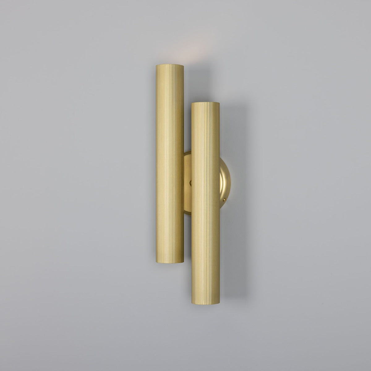 Mullan - Royce Modern Reeded Brass Double Wall Light 42cm IP20 - Satin Brass Finish