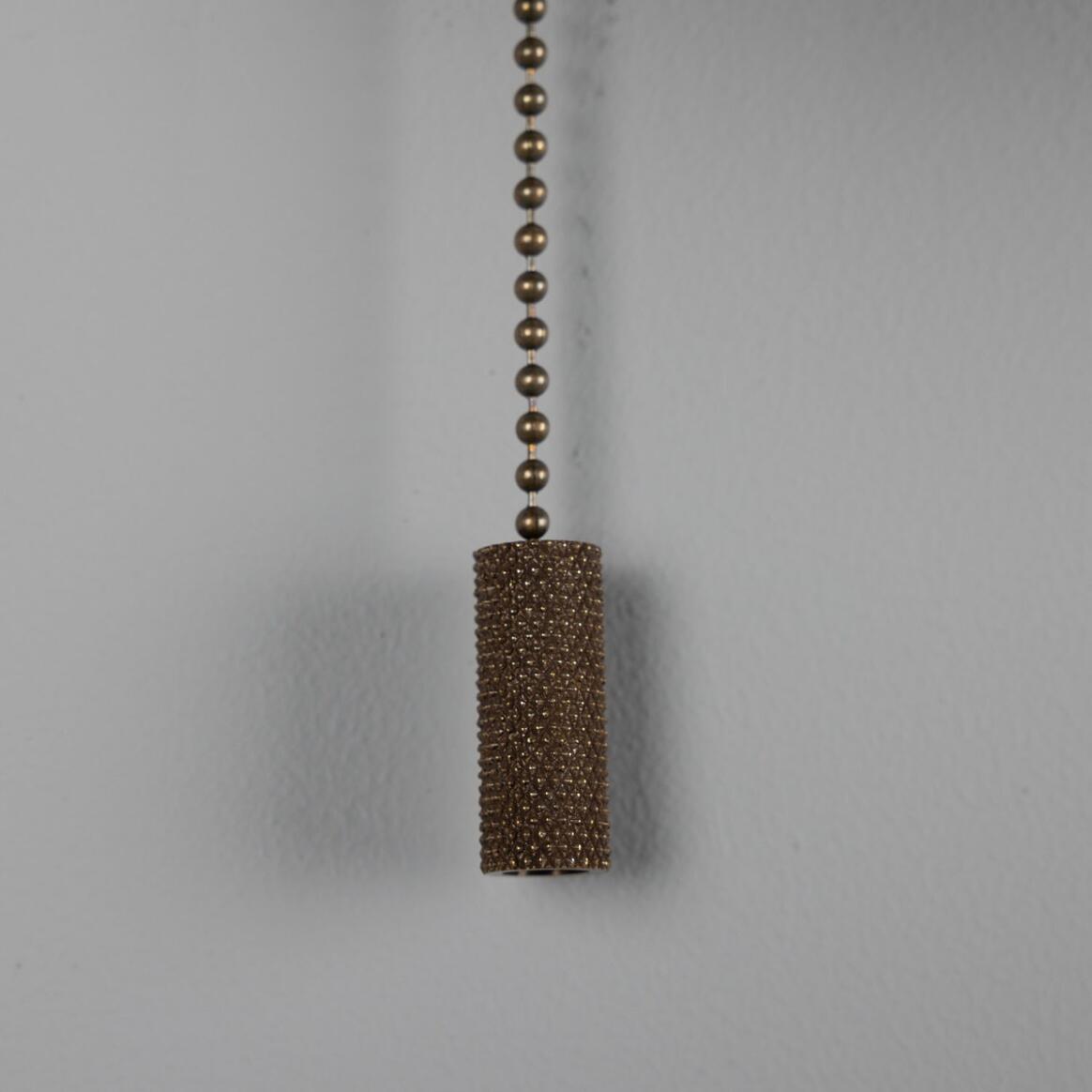 Mullan - Marrakesh Art Deco Wall Light with Pull Chain 25cm IP20 - Antique Brass And Powder Coated Sapphire Blue Finish
