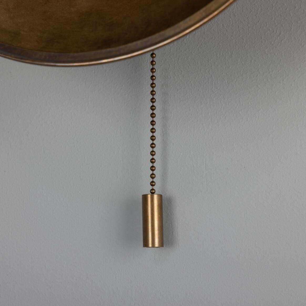Mullan - Marrakesh Art Deco Wall Light with Pull Chain 25cm IP20 - Antique Brass Finish