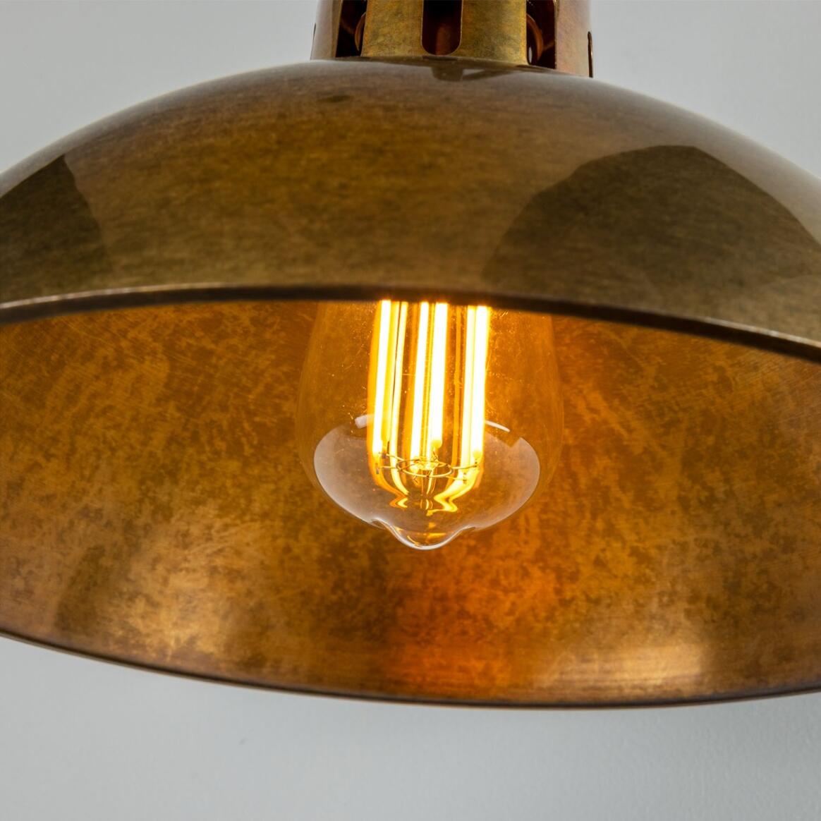 Mullan - Paris Industrial Brass Swan Neck Wall Light 30cm IP20 - Antique Brass Finish