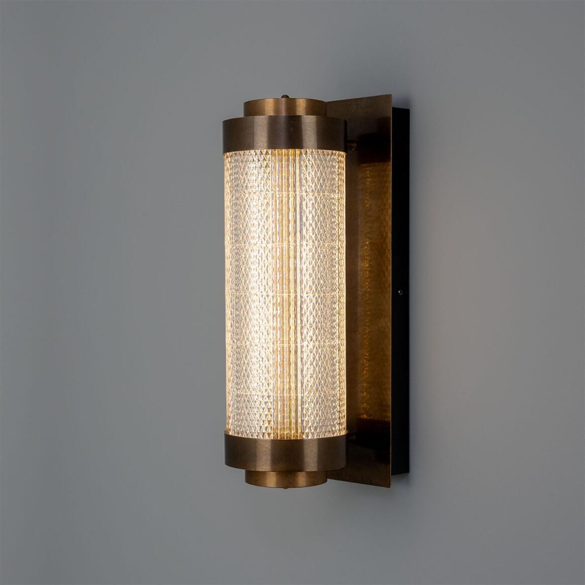 Mullan - Small Ashford Neo-Victorian Vertical Wall Light 50cm IP20 - Antique Brass Finish