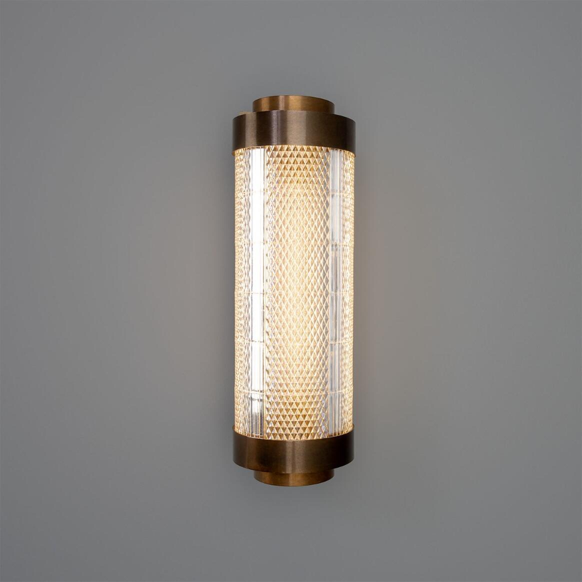 Mullan - Small Ashford Neo-Victorian Vertical Wall Light 50cm IP20 - Antique Brass Finish