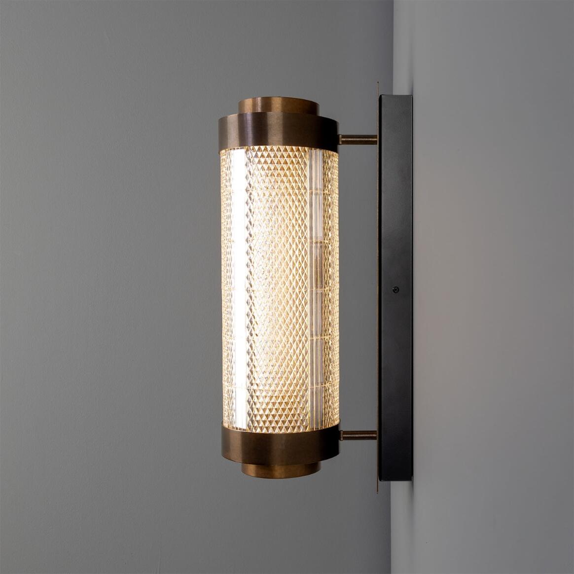 Mullan - Small Ashford Neo-Victorian Vertical Wall Light 50cm IP20 - Antique Brass Finish