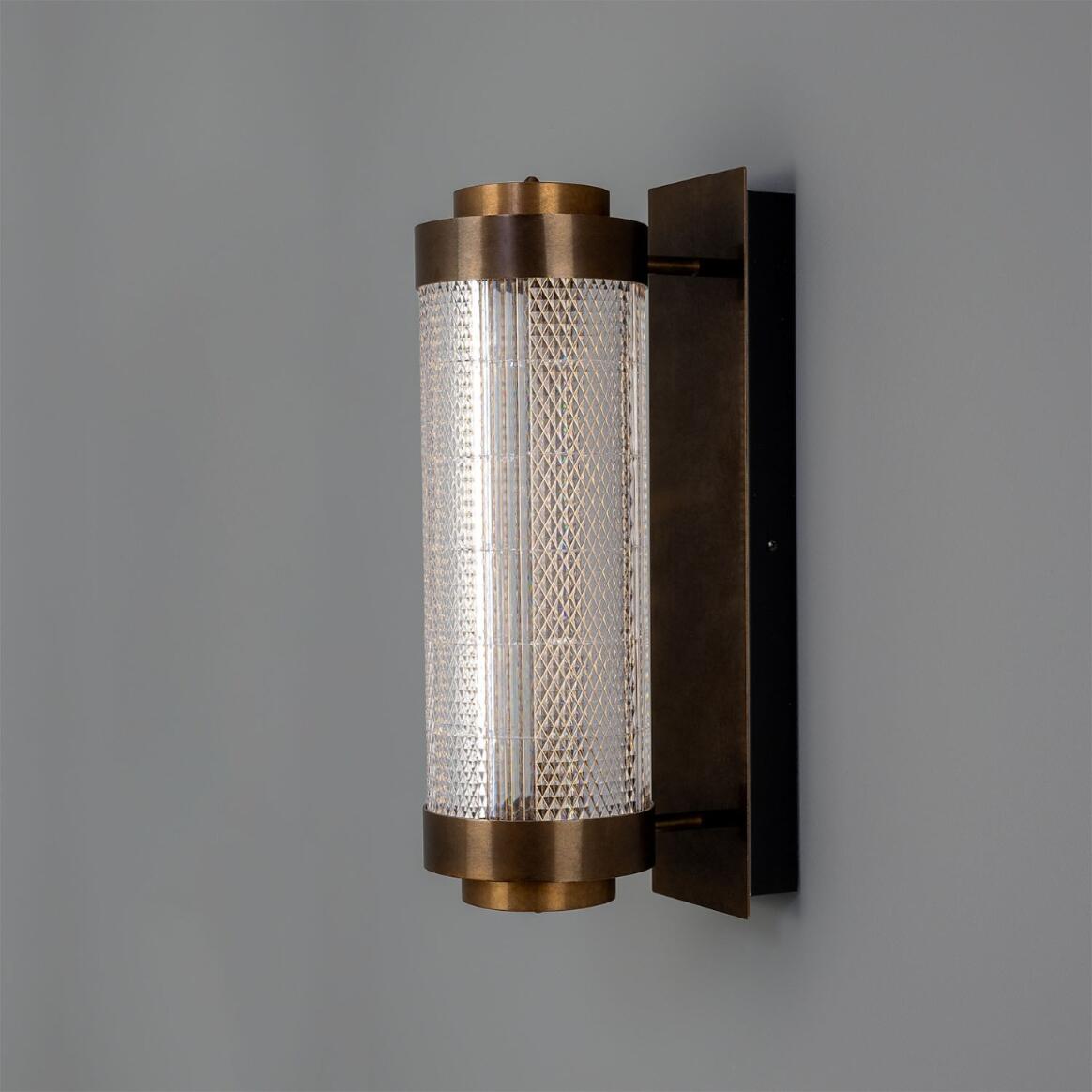 Mullan - Small Ashford Neo-Victorian Vertical Wall Light 50cm IP20 - Antique Brass Finish