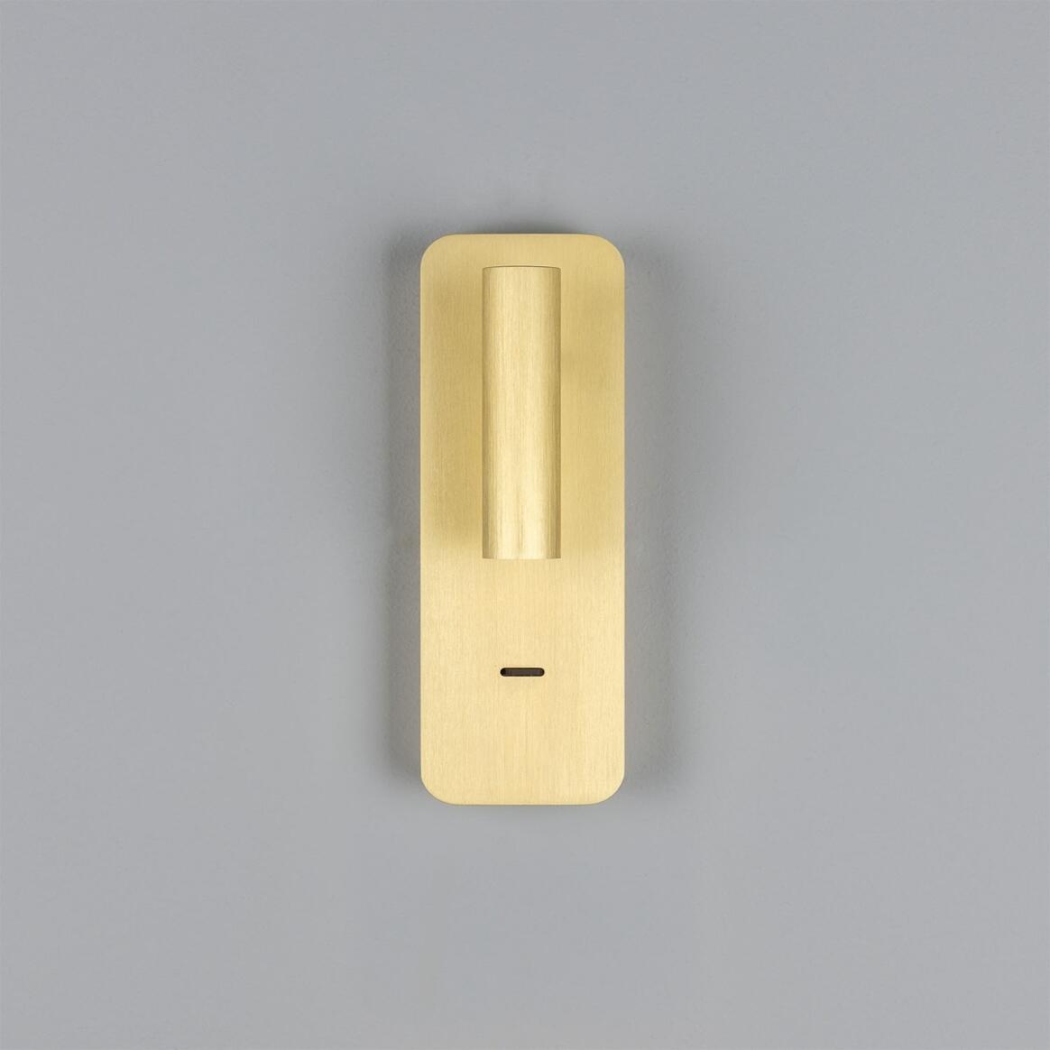 Mullan - Burnaby LED Wall Adjustable Reading Light with USB-A Port 22.5cm IP20 - Brushed Gold Finish