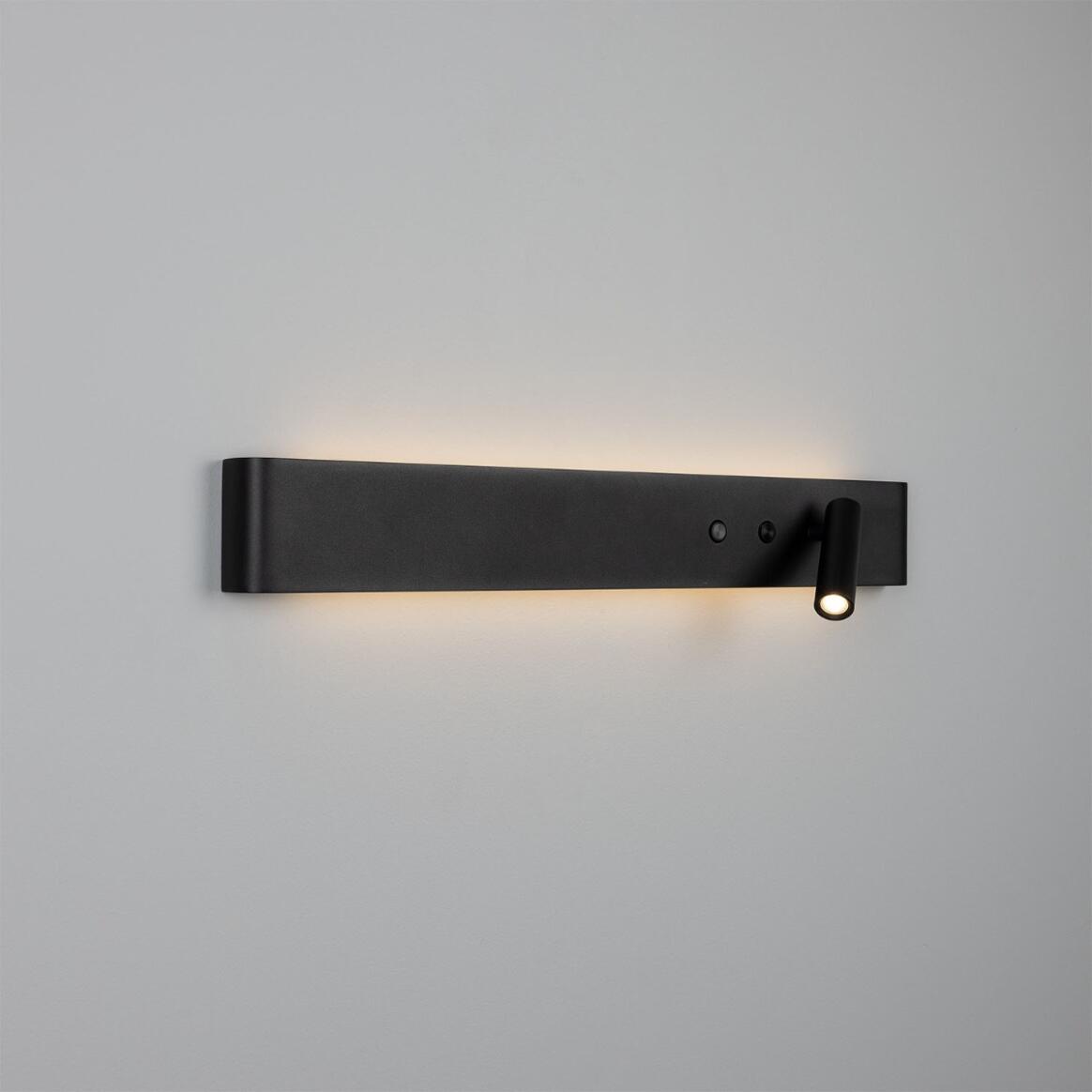 Mullan - Richmond Backlit Wall Lamp with Adjustable Spotlight 61cm IP20 - Powder Coated Matte Black Finish