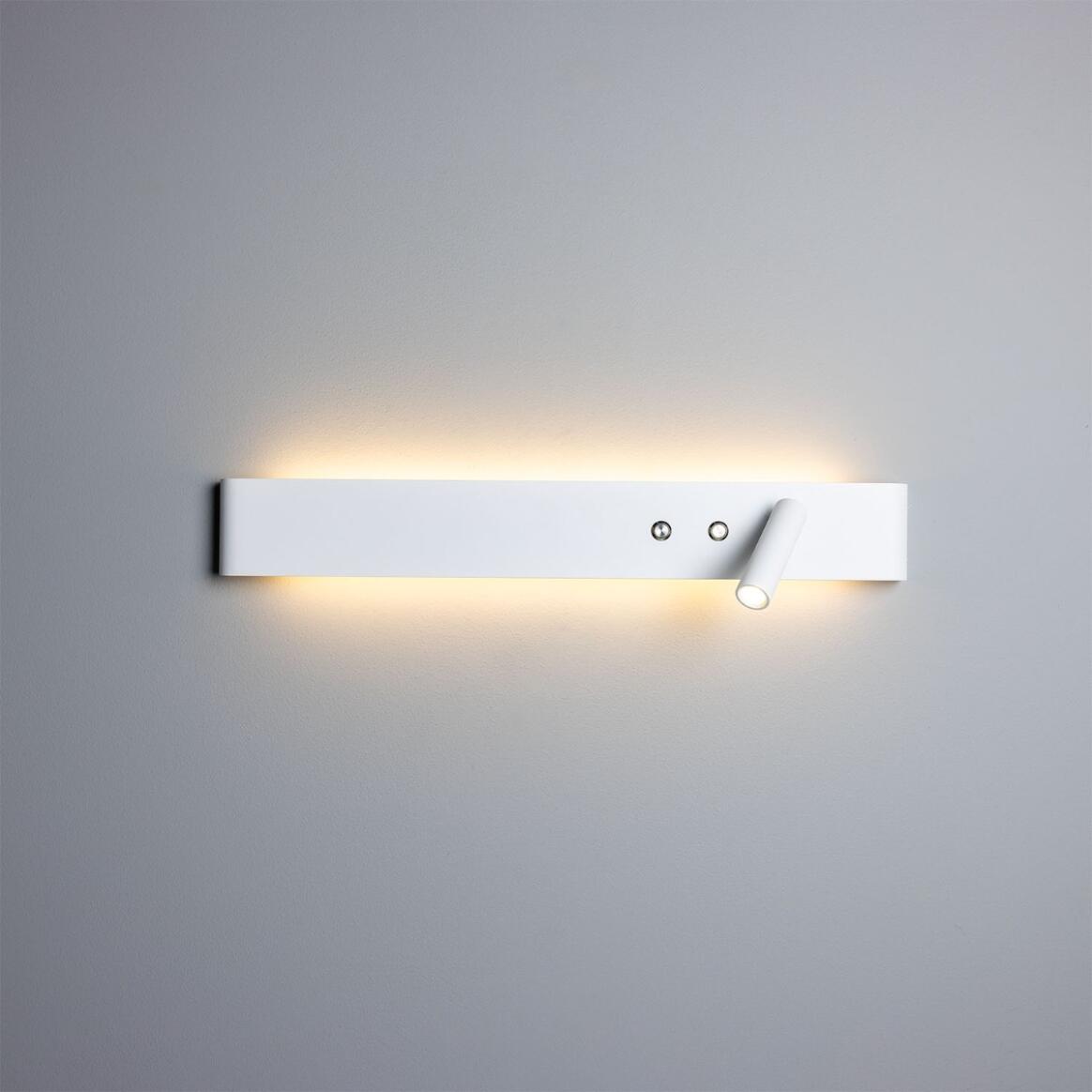 Mullan - Richmond Backlit Wall Lamp with Adjustable Spotlight 61cm IP20 - Powder Coated White Finish