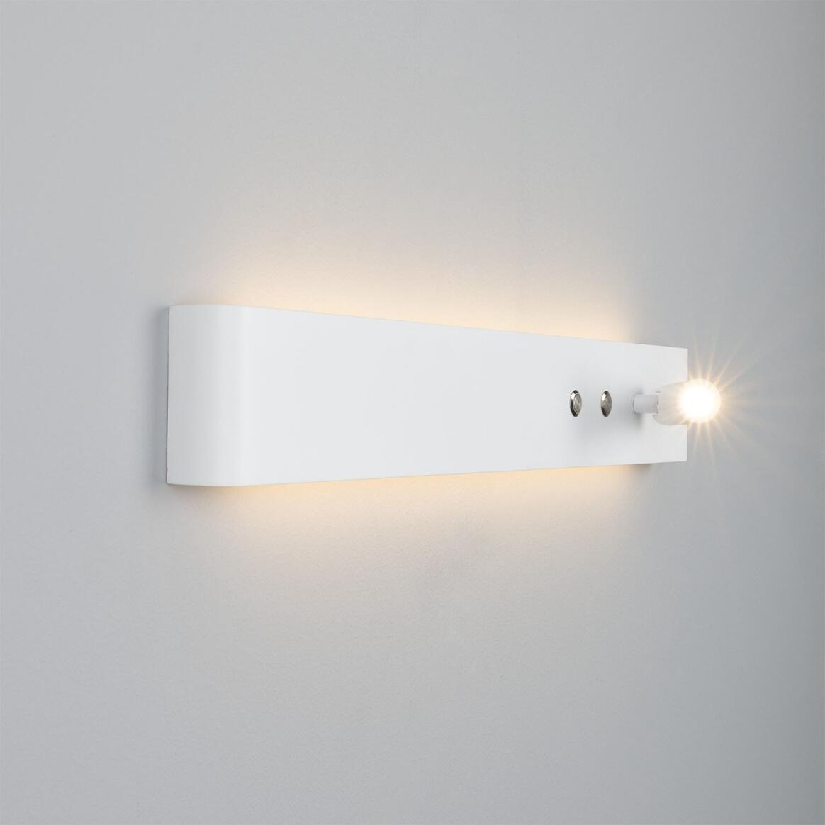 Mullan - Richmond Backlit Wall Lamp with Adjustable Spotlight 61cm IP20 - Powder Coated White Finish