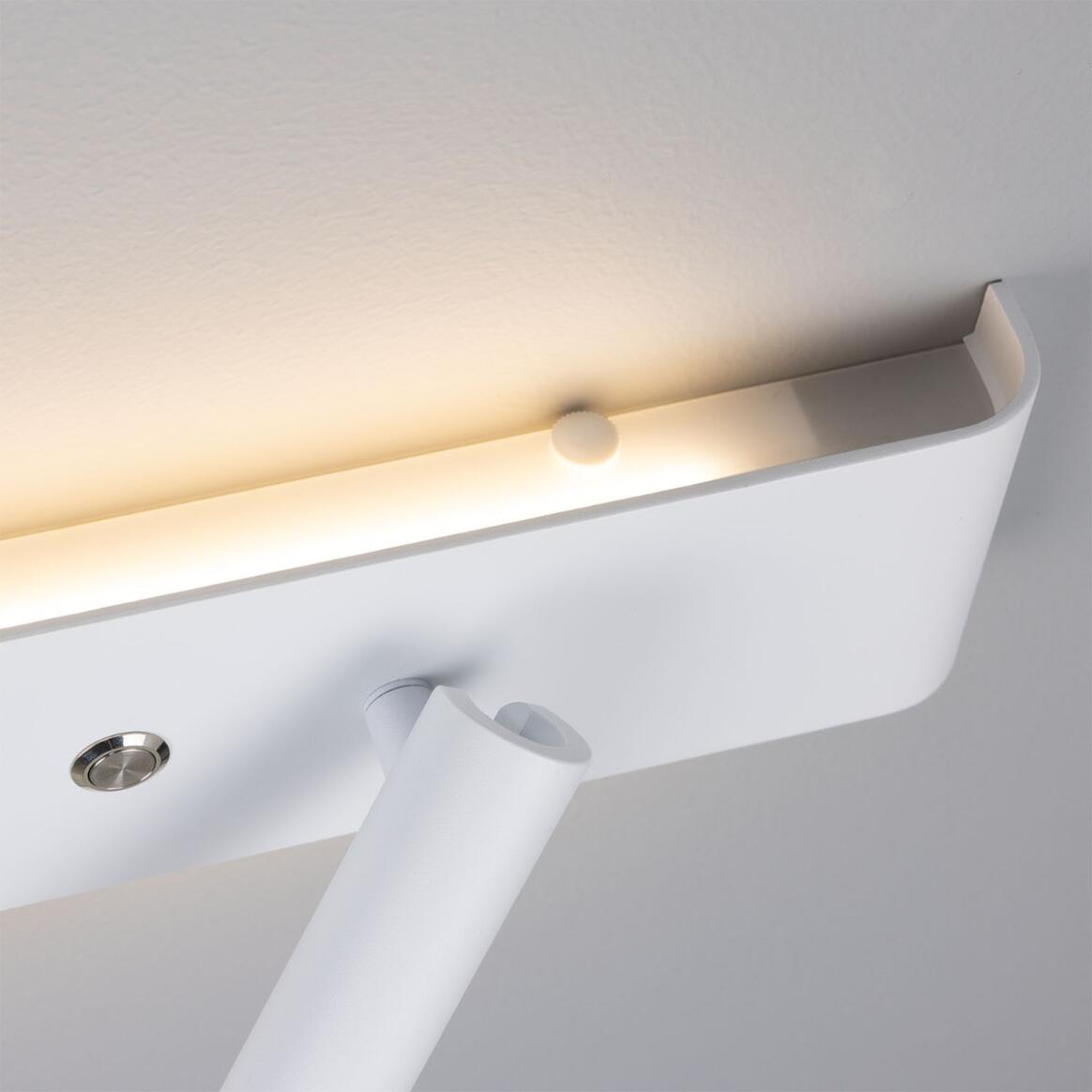 Mullan - Richmond Backlit Wall Lamp with Adjustable Spotlight 61cm IP20 - Powder Coated White Finish