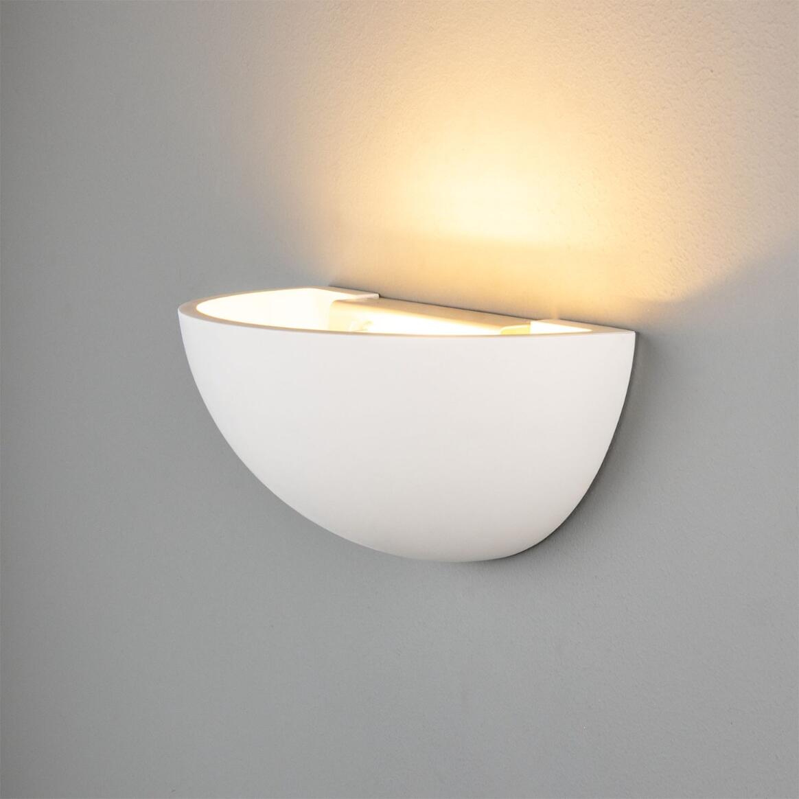 Mullan - Bonn Half Dome Plaster Wall Light 28cm IP20 - White Finish