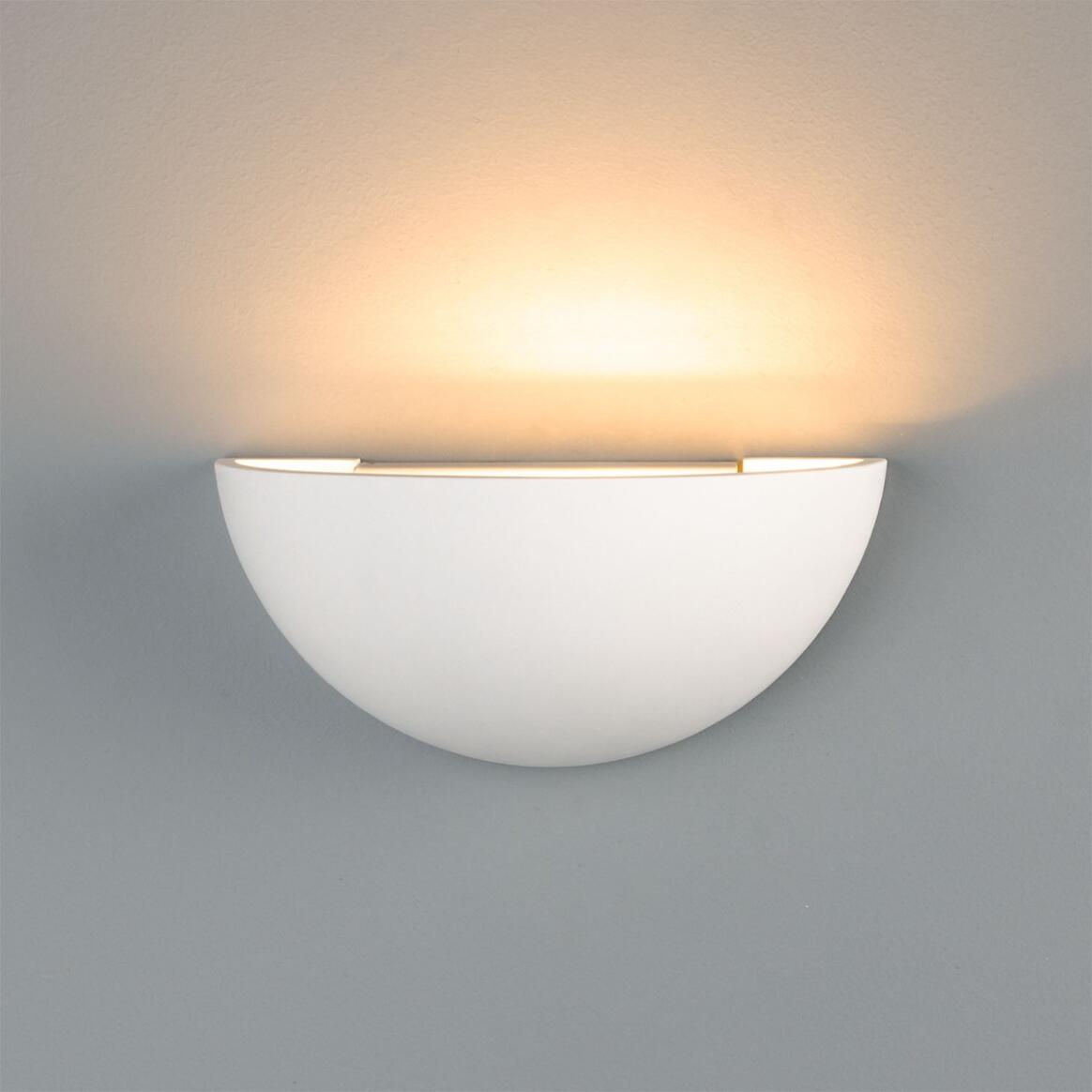 Mullan - Bonn Half Dome Plaster Wall Light 28cm IP20 - White Finish