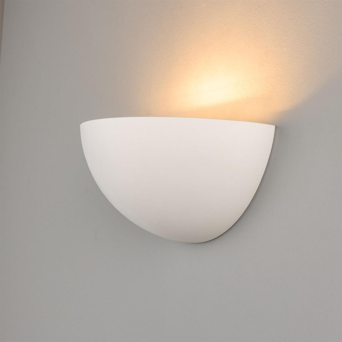 Mullan - Bonn Half Dome Plaster Wall Light 28cm IP20 - White Finish