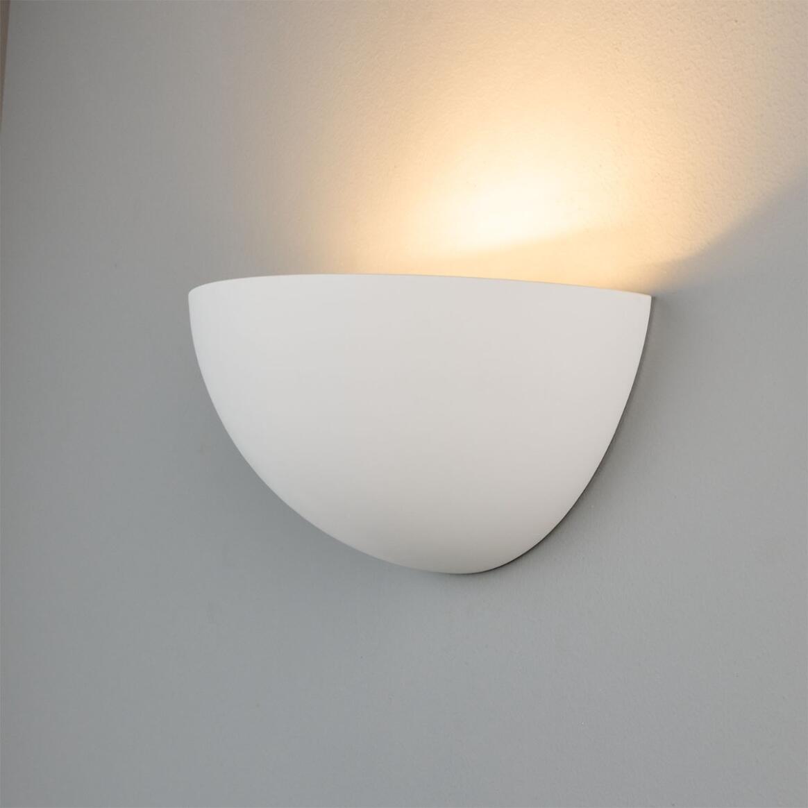 Mullan - Bonn Half Dome Plaster Wall Light 28cm IP20 - White Finish