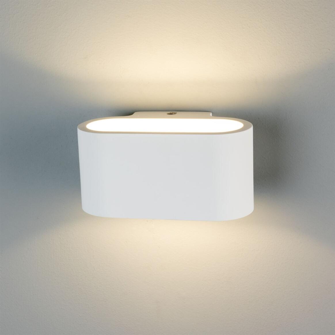 Mullan - Innsbruck Elliptical Plaster Wall Light 18cm IP20 - White Finish