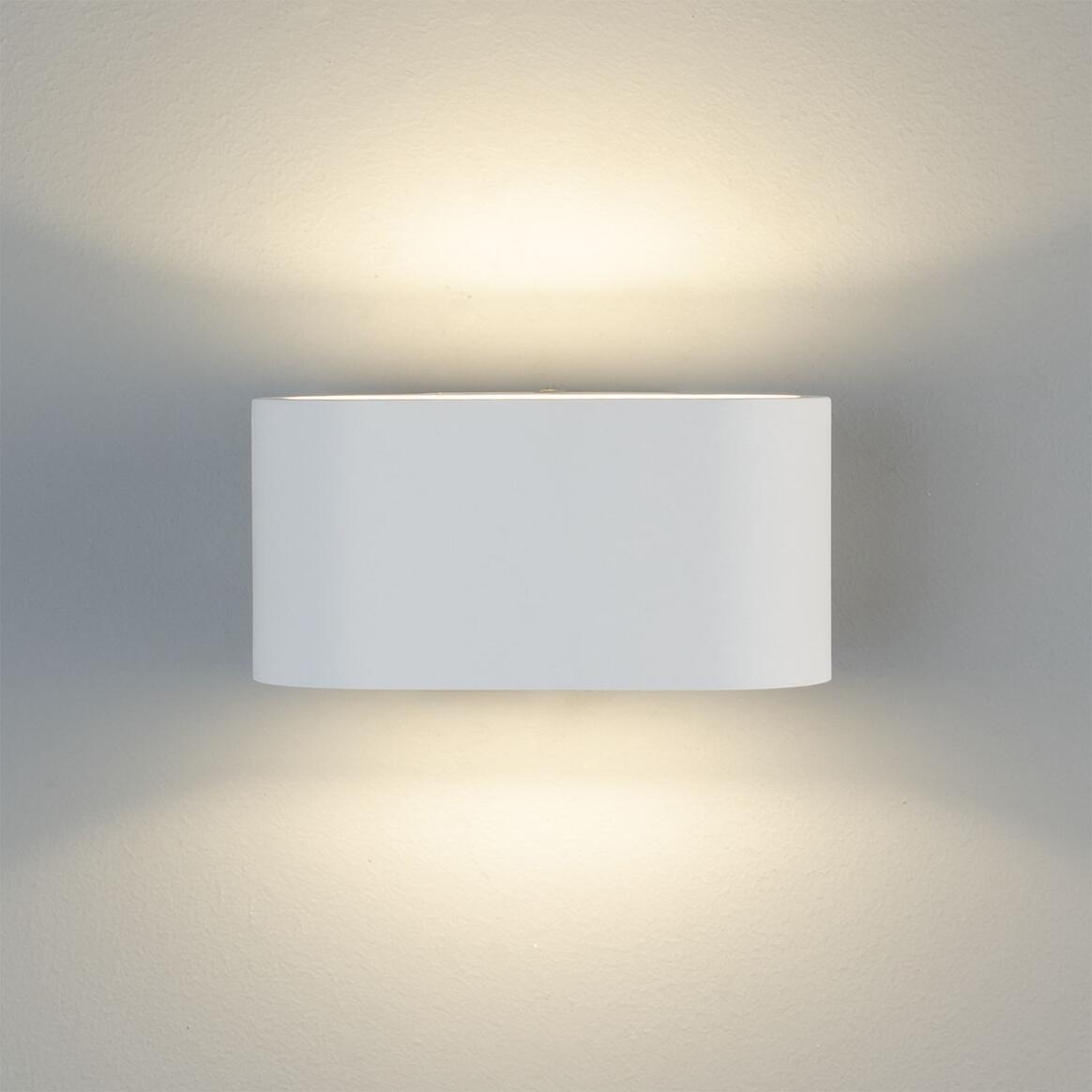 Mullan - Innsbruck Elliptical Plaster Wall Light 18cm IP20 - White Finish