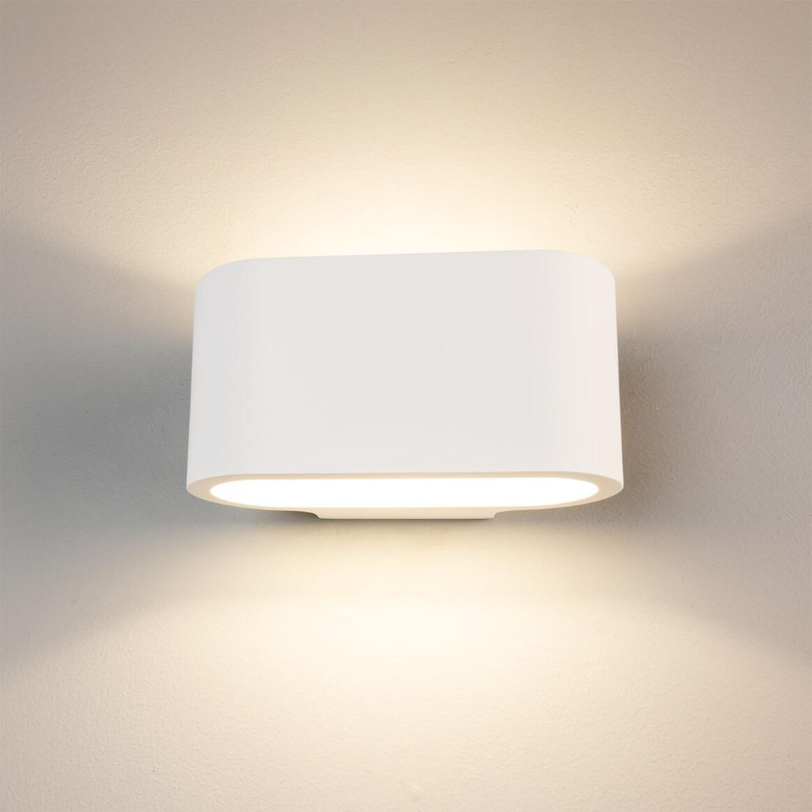 Mullan - Innsbruck Elliptical Plaster Wall Light 18cm IP20 - White Finish