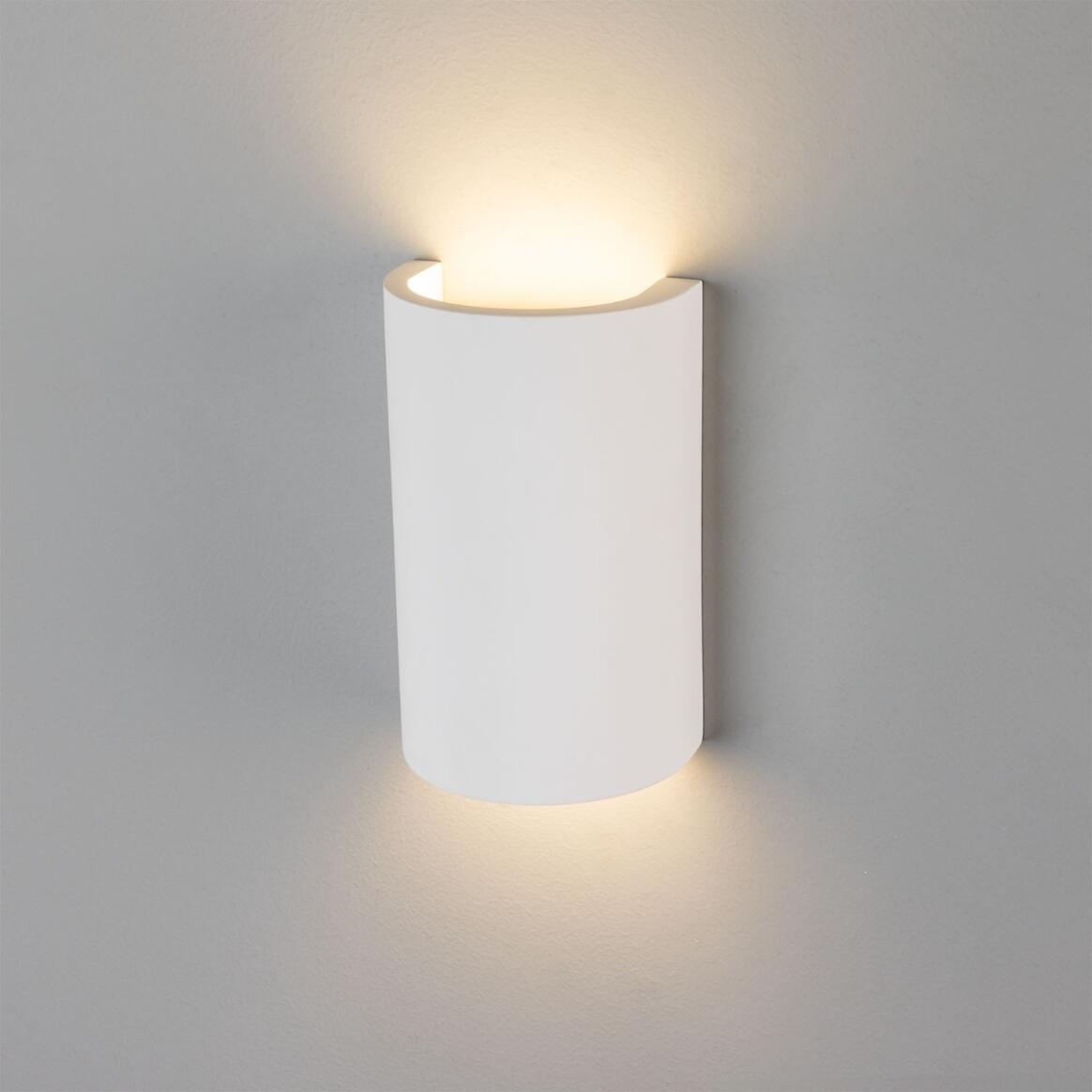 Mullan - Malmo Semi-Circle Plaster Wall Light 11cm IP20 - White Finish