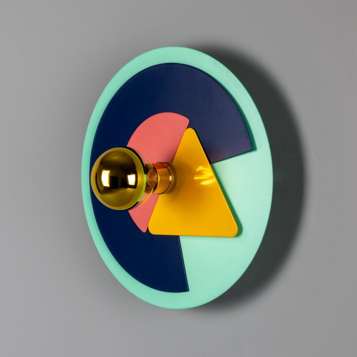 Mullan - Earth Colourful Disc Wall Light 40cm IP20 - Polished Brass Finish