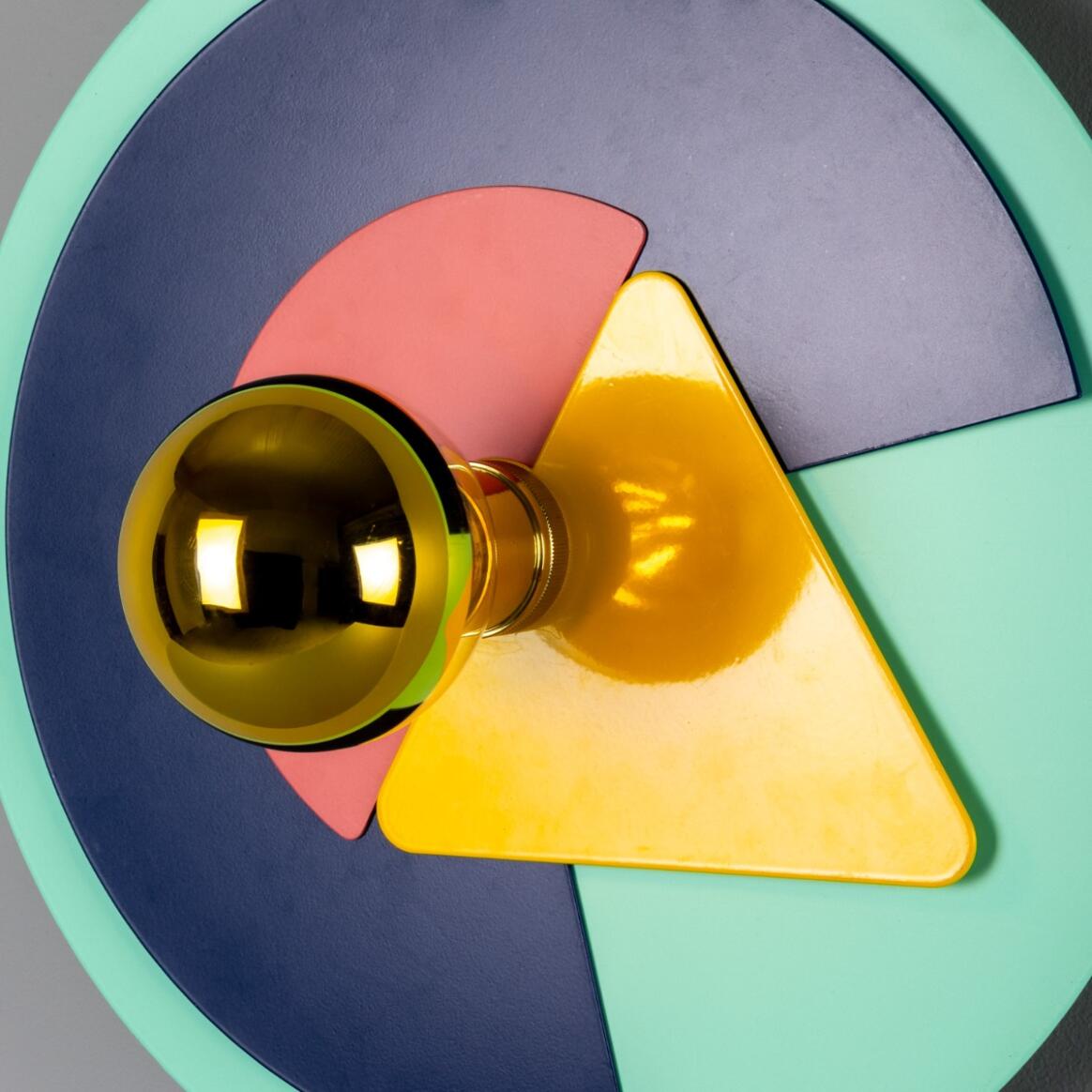 Mullan - Earth Colourful Disc Wall Light 40cm IP20 - Polished Brass Finish