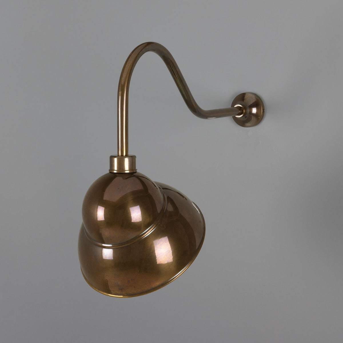 Mullan - Novo Vintage Swan Neck Sign Light 24cm IP23 - Antique Brass Finish
