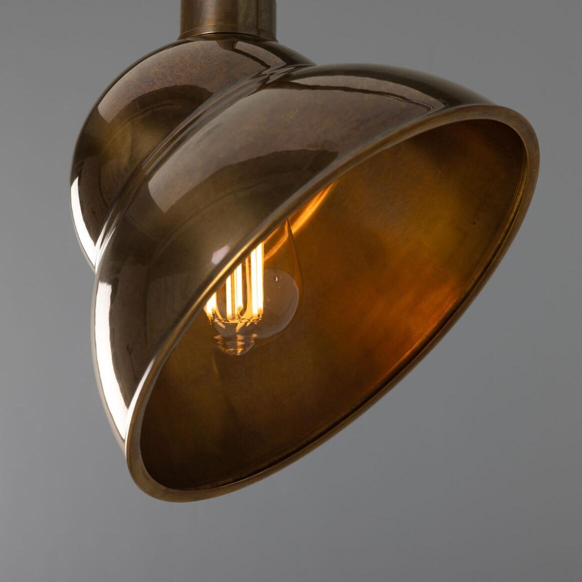 Mullan - Novo Vintage Swan Neck Sign Light 24cm IP23 - Antique Brass Finish